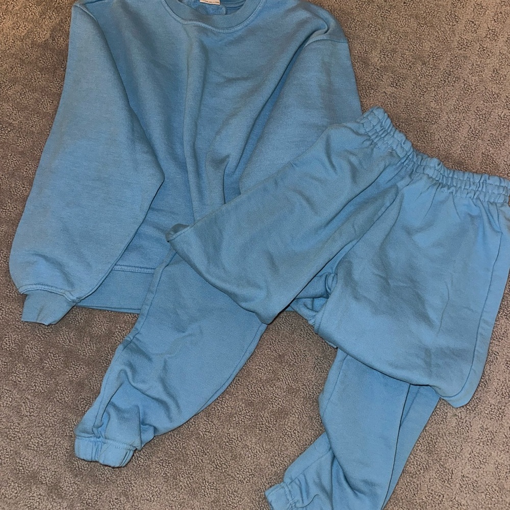 Zara Kids Blue Sweatshirt and Jogger Set
